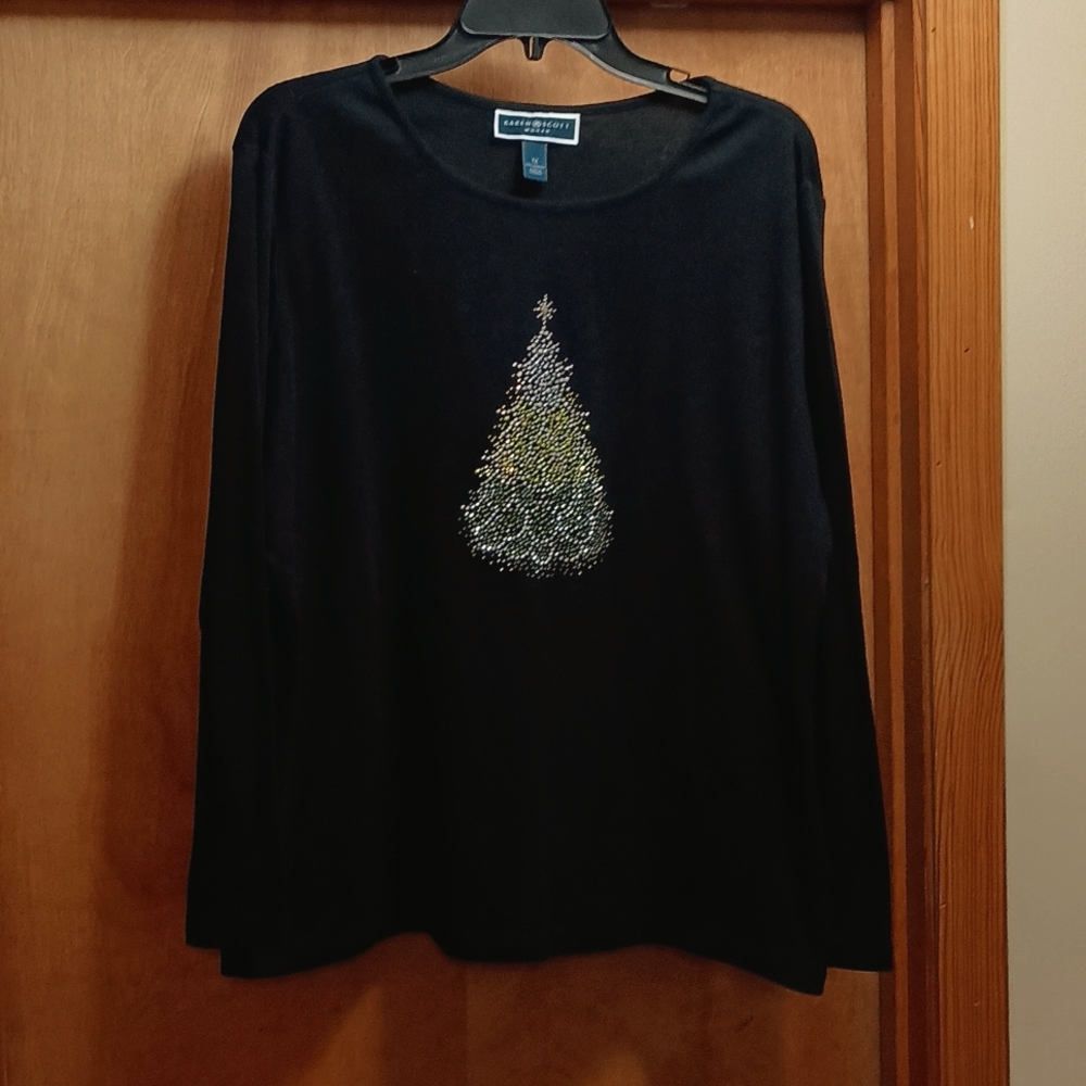Karen Scott Holiday Long Sleeve Tee - 1x